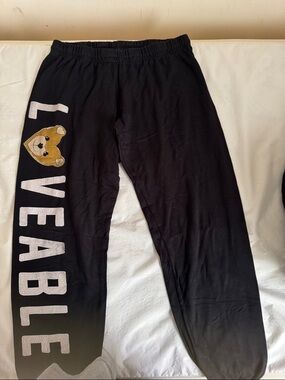 Lauren Moshi Black Drawstring Lounge Pants